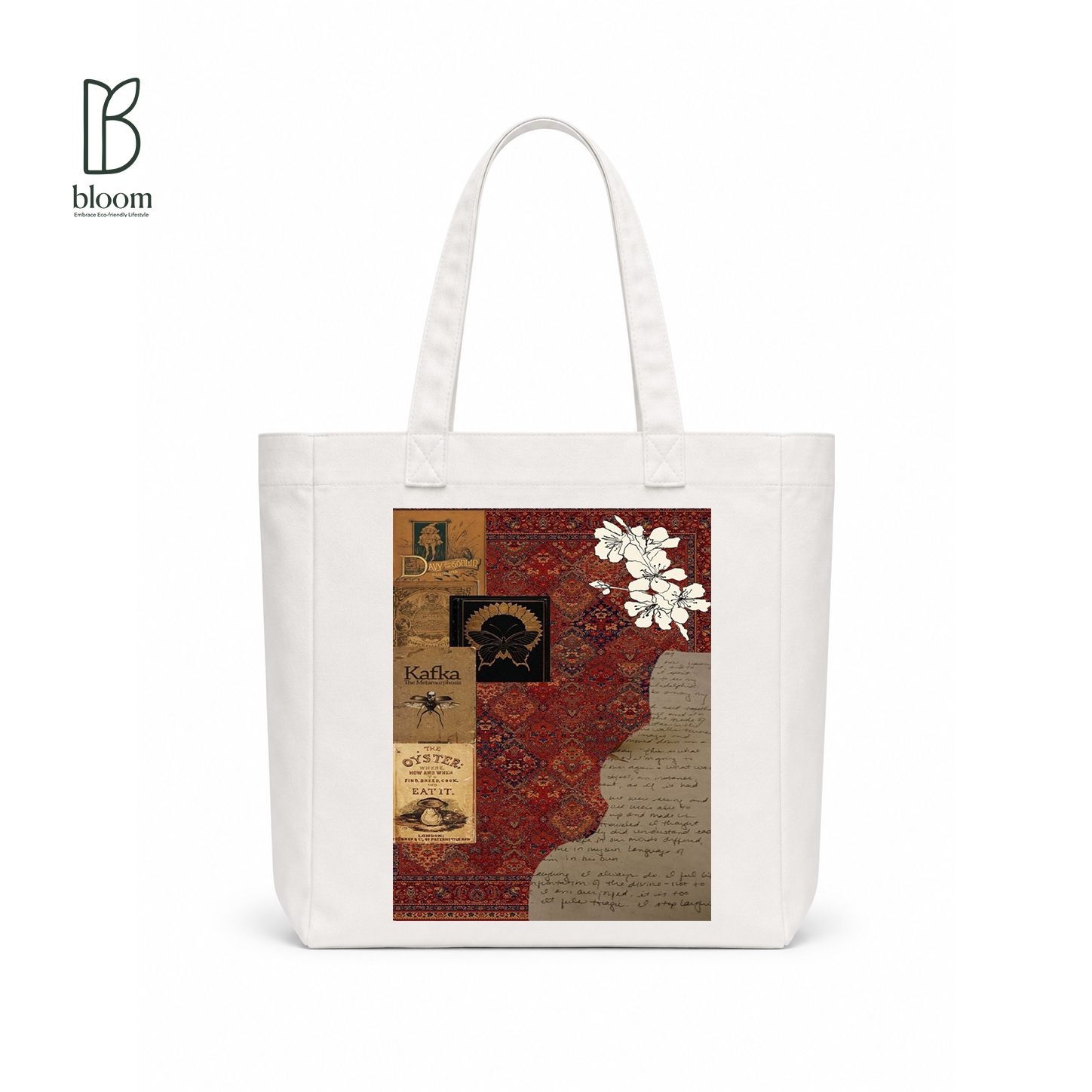 Kafka Metamorphosis canvas tote bag - Square White | Bloom Bags BD