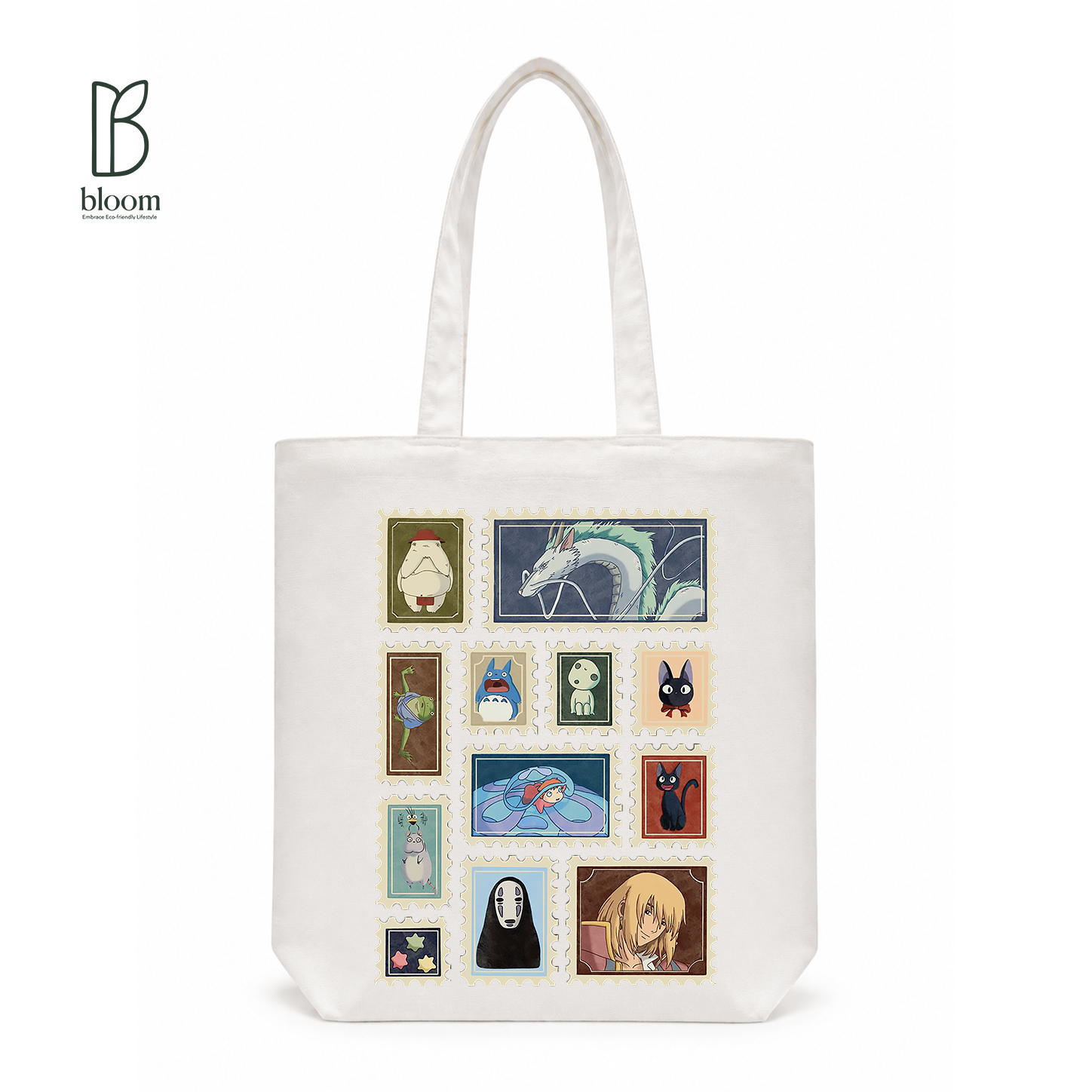 Kodama Ghibli anime canvas tote bag - Regular White | Bloom Bags BD