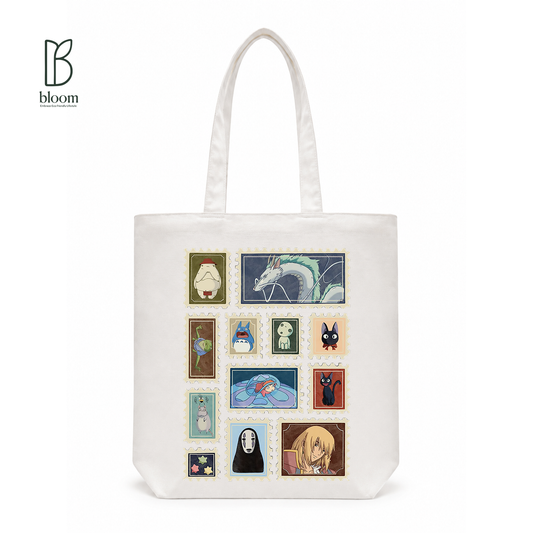 Kodama Ghibli anime canvas tote bag - Regular White | Bloom Bags BD