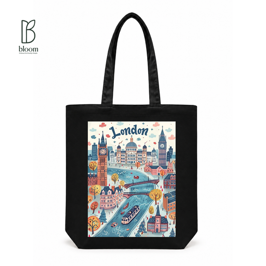 London Fog canvas tote bag - Regular Black | Bloom Bags BD