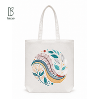 Midnight Bloom canvas tote bag - Regular White | Bloom Bags BD