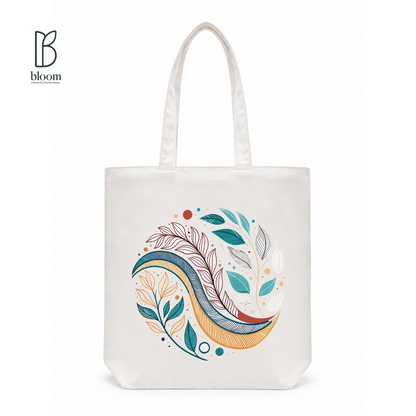 Midnight Bloom canvas tote bag - Regular White | Bloom Bags BD