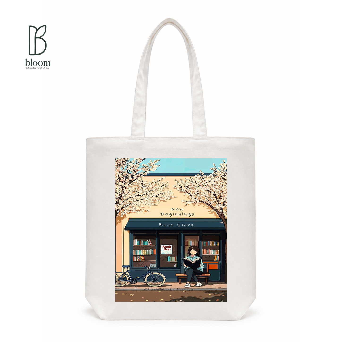 New Beginnings canvas tote bag - Regular White | Bloom Bags BD