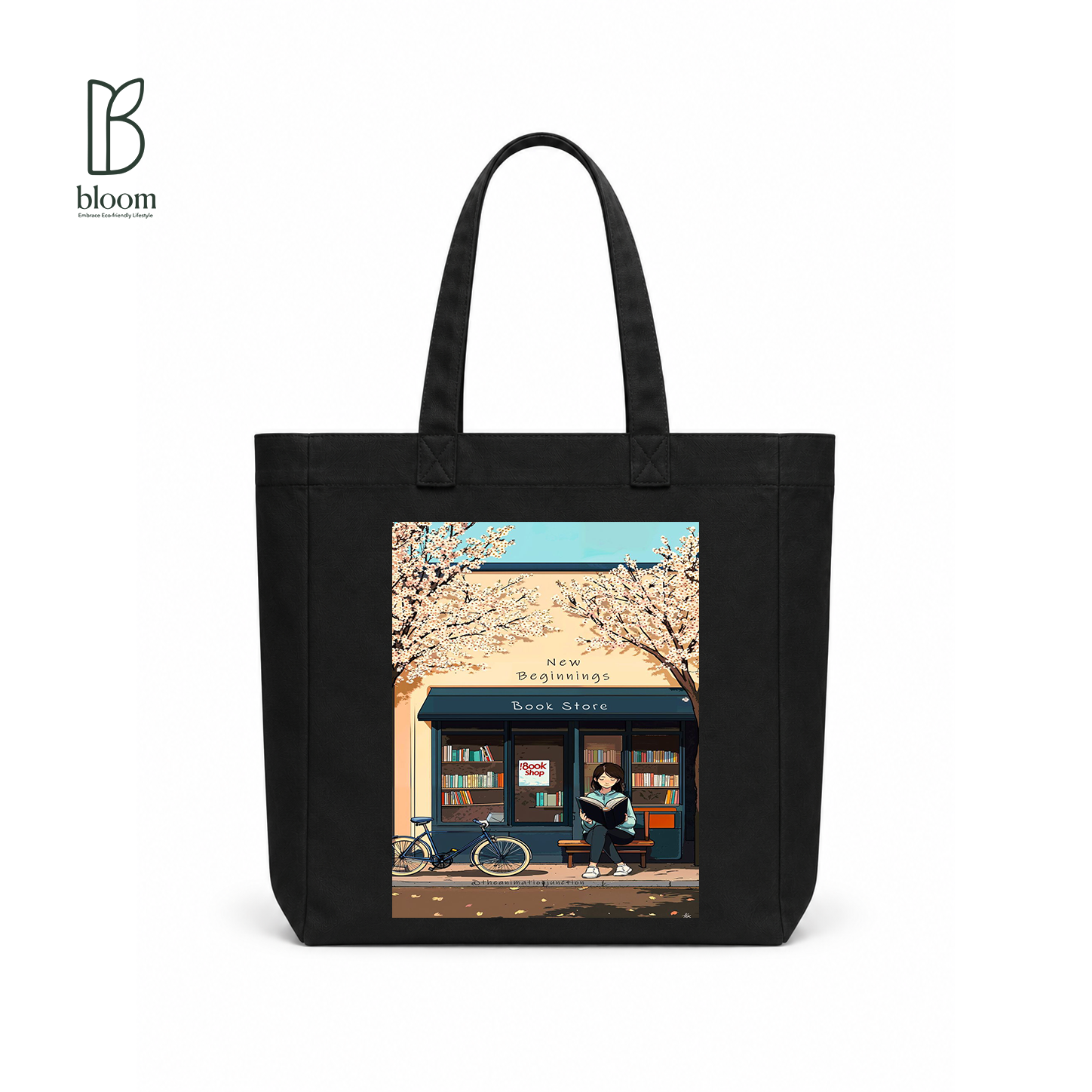 New Beginnings canvas tote bag - Square White | Bloom Bags BD