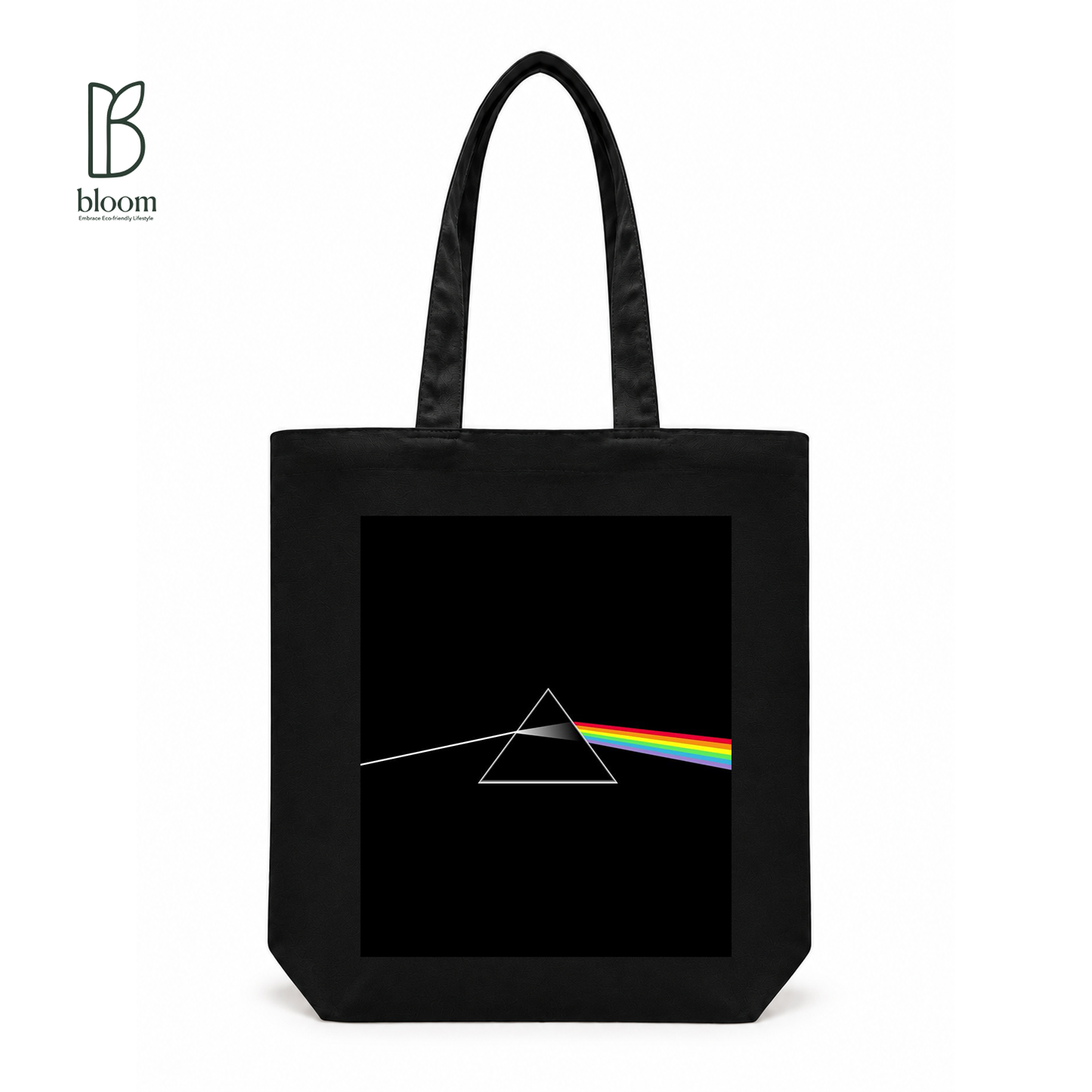 Prism Spectrum canvas tote bag - Regular Black | Bloom Bags BD