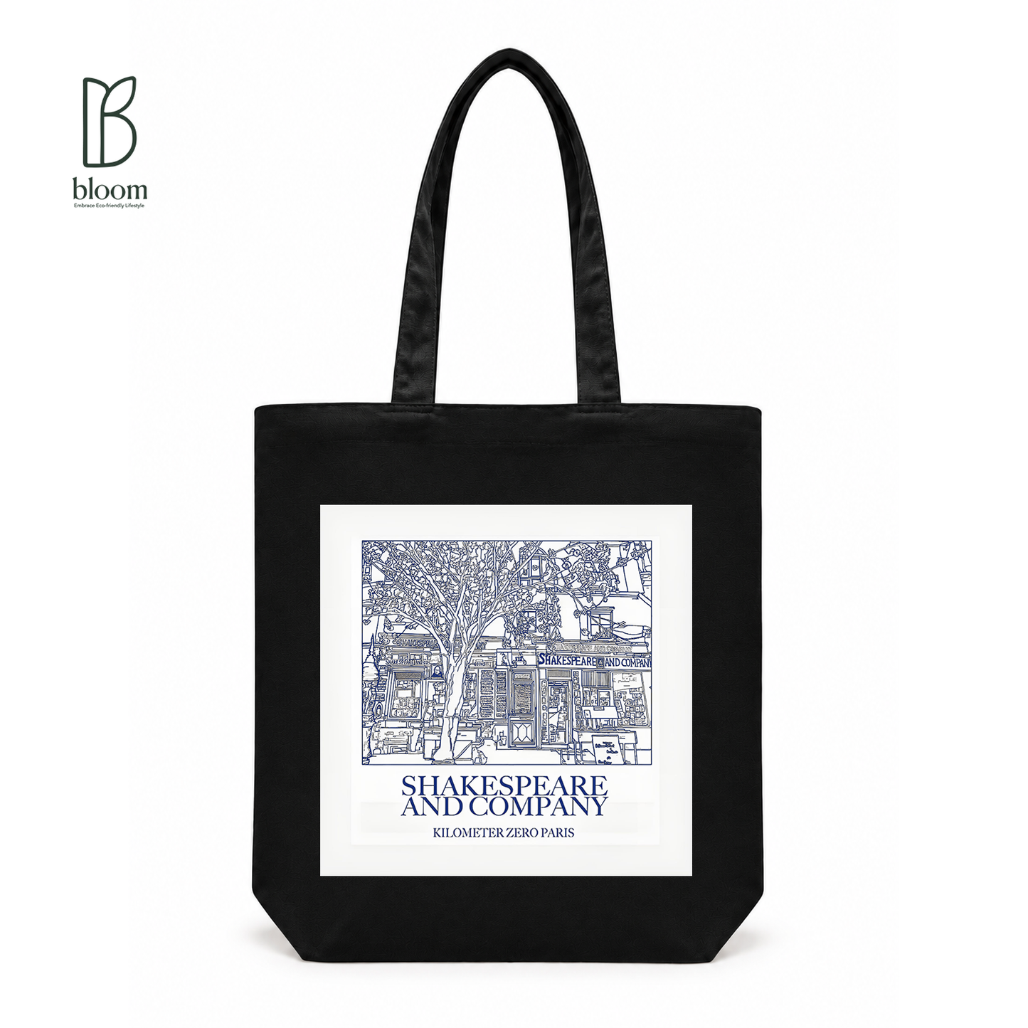 Shakespeare and Co. Paris canvas tote bag - Regular Black | Bloom Bags BD