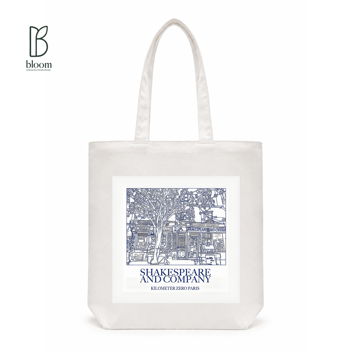Shakespeare and Co. Paris canvas tote bag - Regular White | Bloom Bags BD