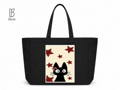 Starlit Jiji canvas tote bag - Extended Black | Bloom Bags BD