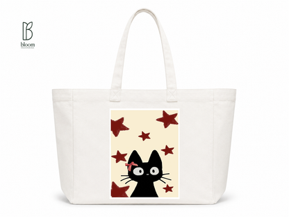 Starlit Jiji canvas tote bag - Extended White | Bloom Bags BD
