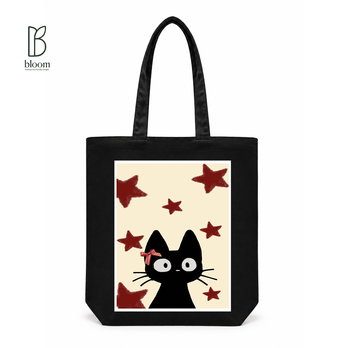 Starlit Jiji canvas tote bag - Regular Black | Bloom Bags BD