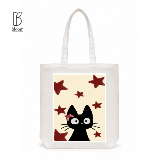 Starlit Jiji canvas tote bag - Regular White | Bloom Bags BD