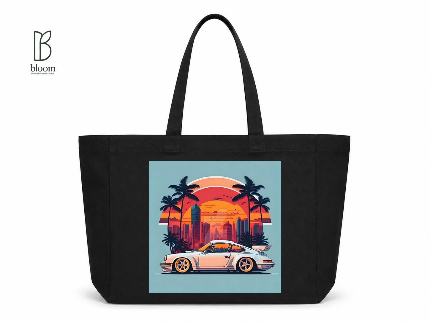 Sunset Cruise canvas tote bag - Extended Black | Bloom Bags BD