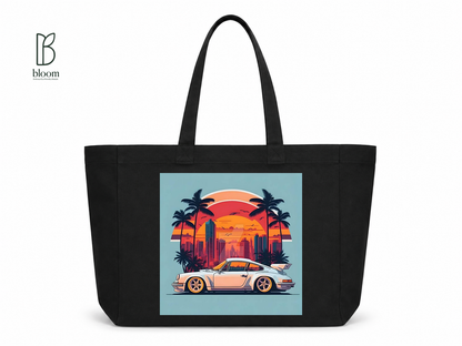 Sunset Cruise canvas tote bag - Extended Black | Bloom Bags BD