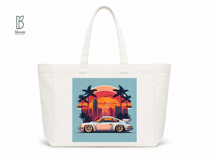 Sunset Cruise canvas tote bag - Extended White | Bloom Bags BD