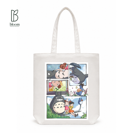 Totoro Storybook canvas tote bag - Regular White | Bloom Bags BD