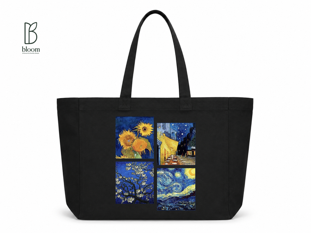 Van Gogh Gallery canvas tote bag - Extended Black | Bloom Bags BD