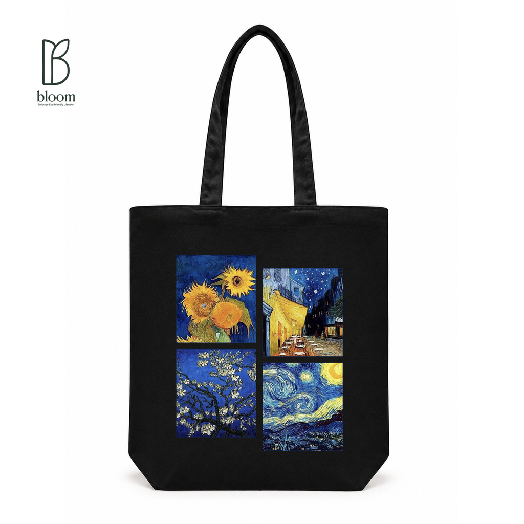 Van Gogh Gallery canvas tote bag - Regular Black | Bloom Bags BD
