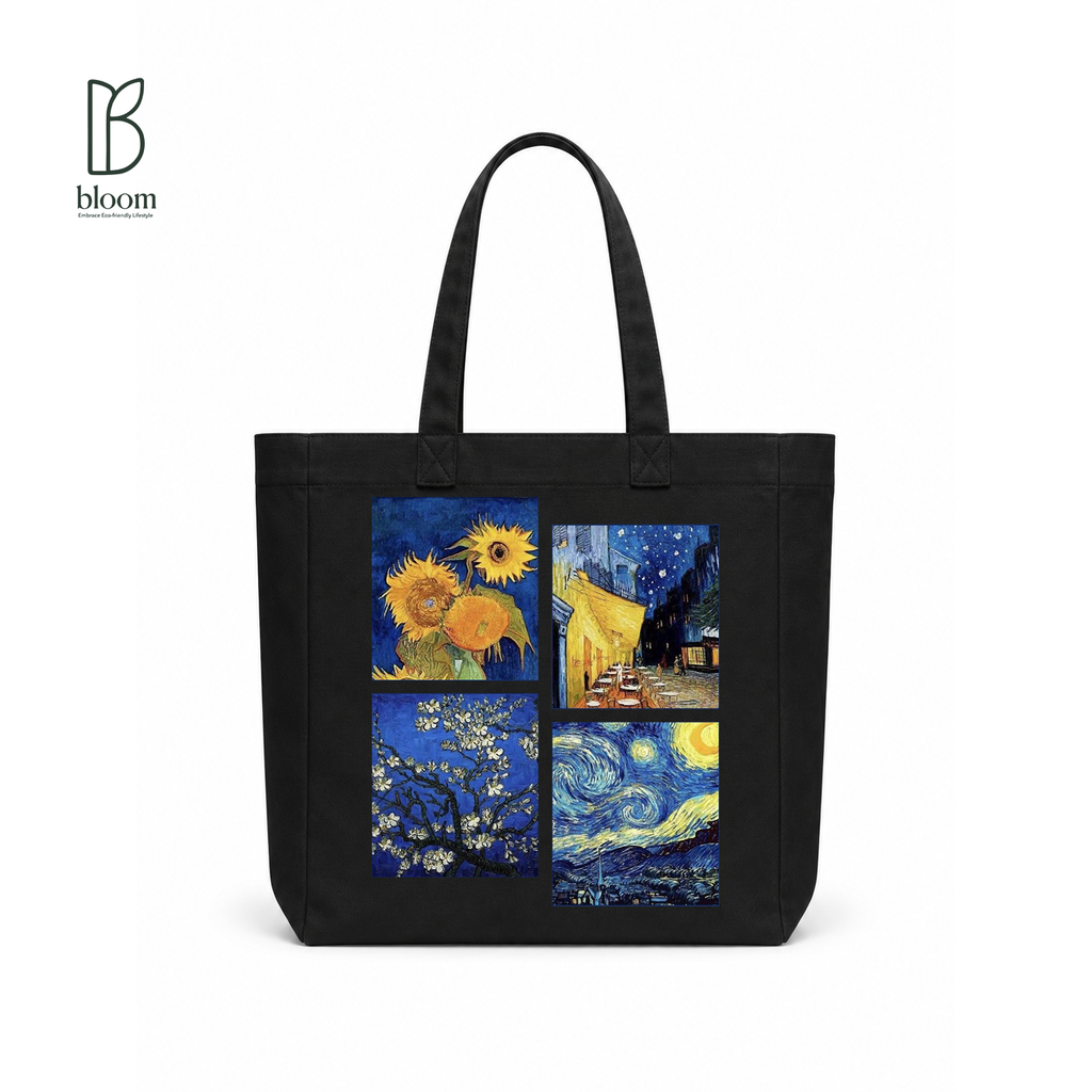 Van Gogh Gallery canvas tote bag - Square Black | Bloom Bags BD