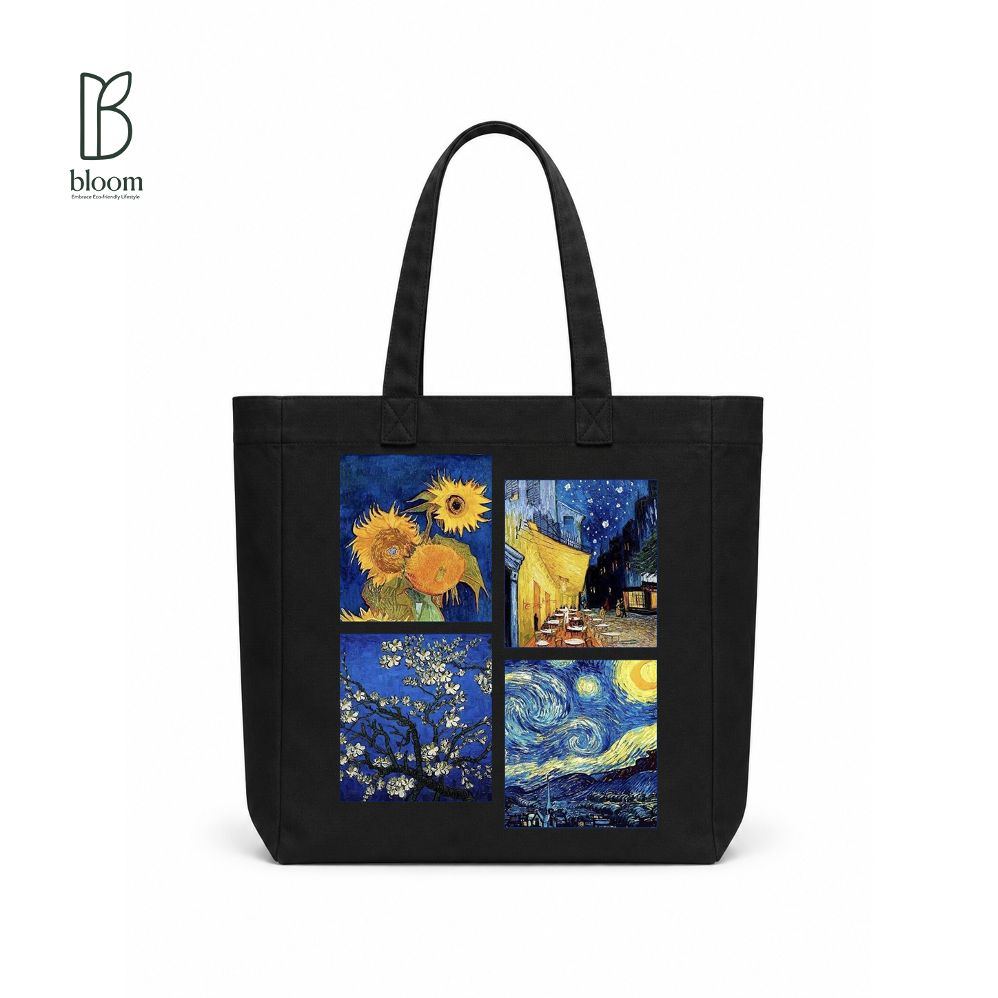 Van Gogh Gallery canvas tote bag - Square Black | Bloom Bags BD