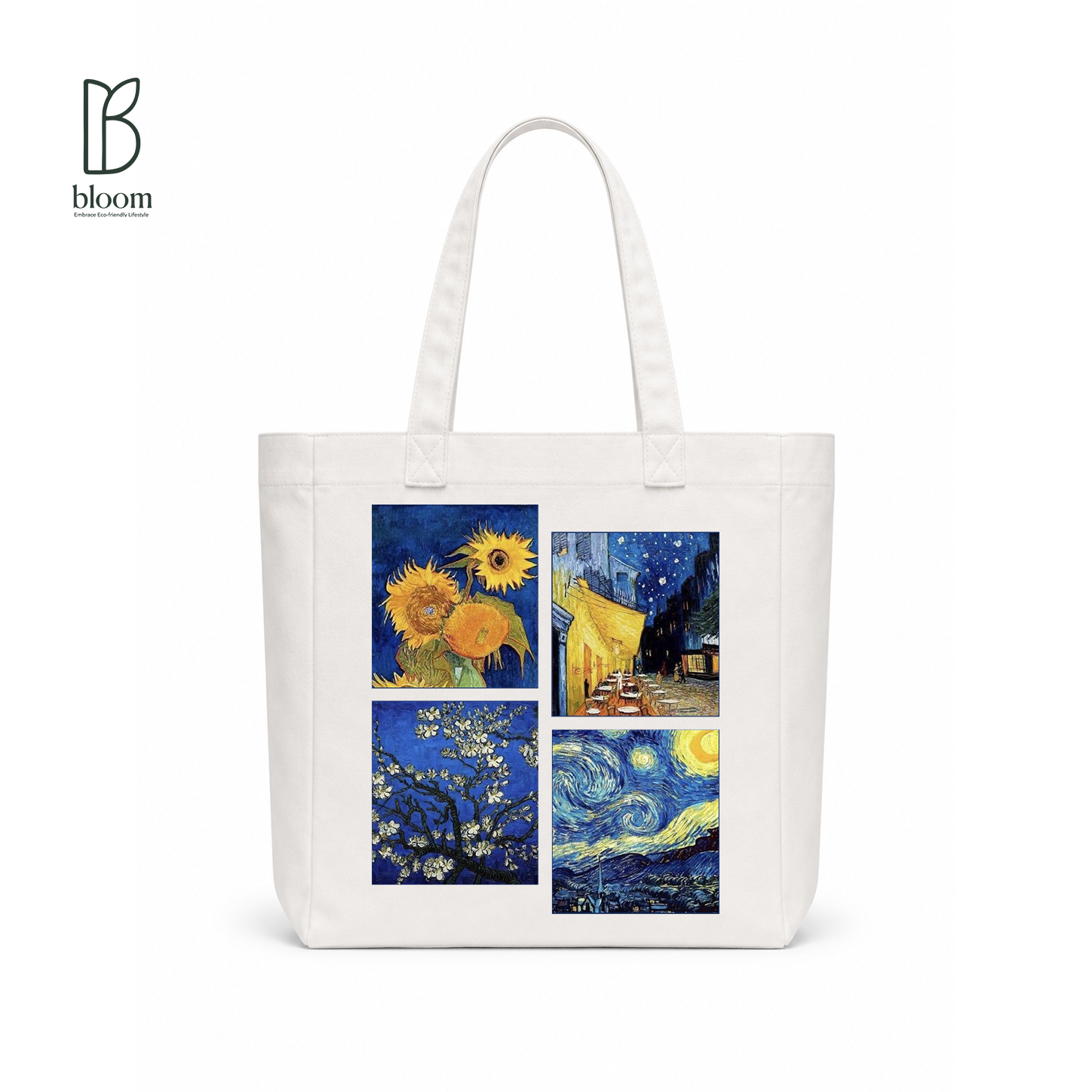 Van Gogh Gallery canvas tote bag - Square White | Bloom Bags BD