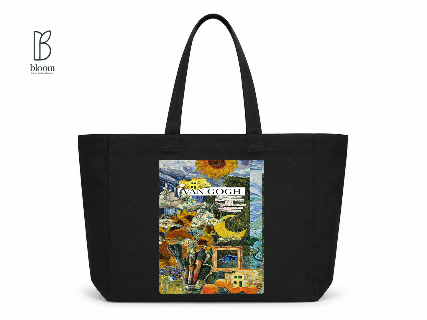 Van Gogh Nightscape canvas tote bag - Extended Black | Bloom Bags BD