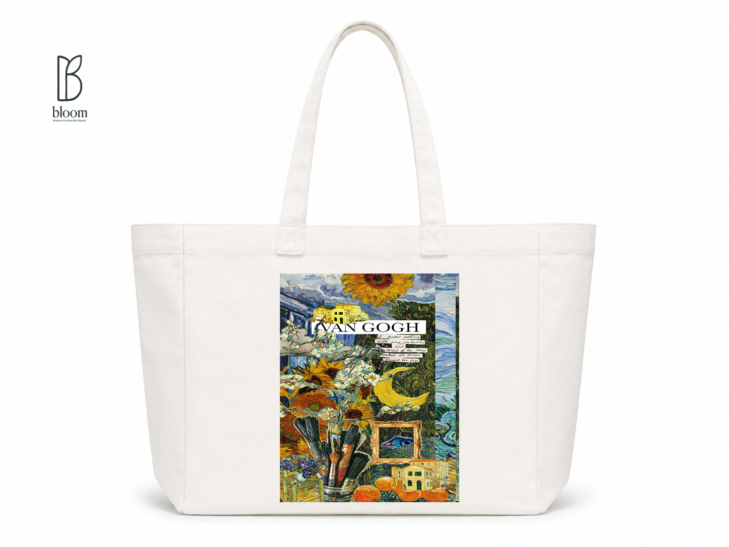 Van Gogh Nightscape canvas tote bag - Extended White | Bloom Bags BD