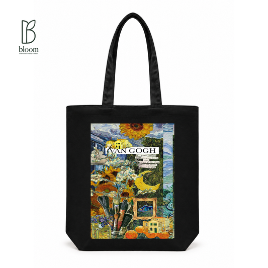 Van Gogh Nightscape canvas tote bag - Regular Black | Bloom Bags BD