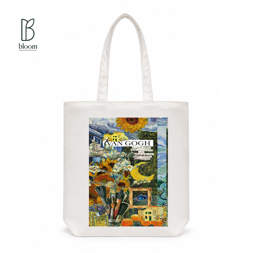 Van Gogh Nightscape canvas tote bag - Regular White | Bloom Bags BD
